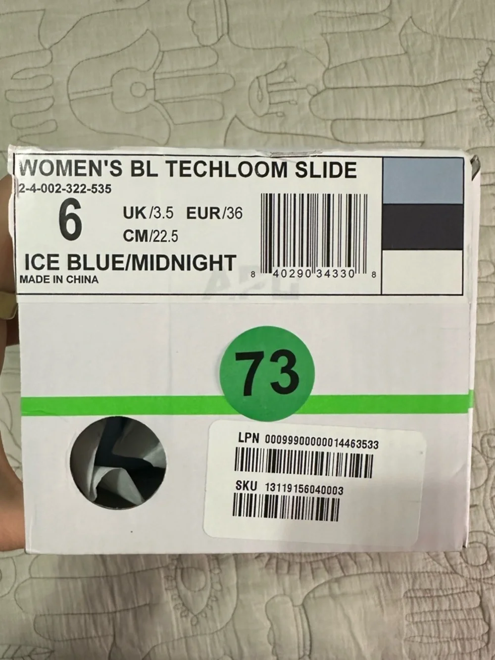 APL TechLoom Slide Ice Blue Midnight NIB Size 6